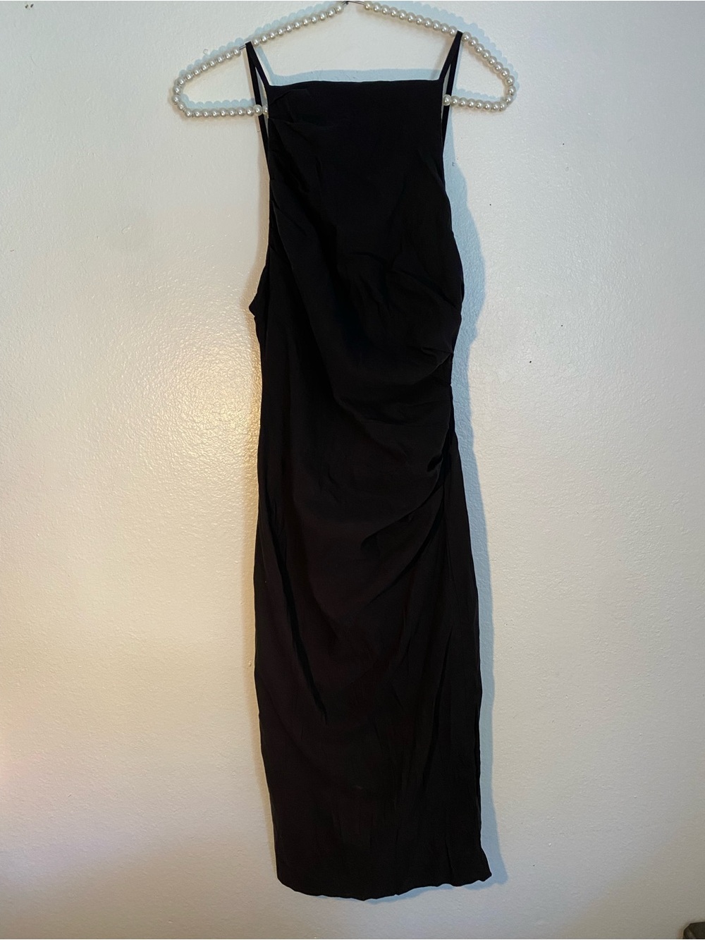 Zara women’s size small high neck black midi little black dress